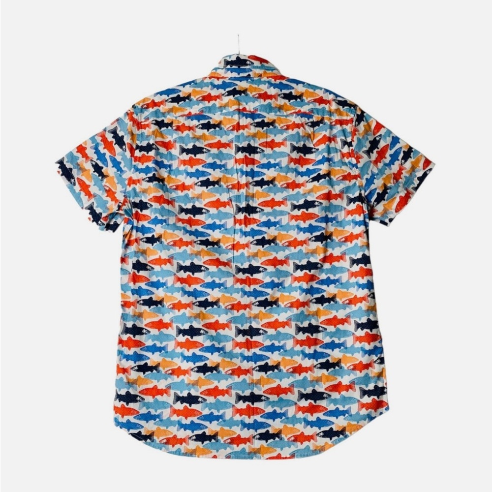 J.Crew Men Size Small Slim Fit Fish All Over Graphic Print Button Shirt NWOT - Picture 2 of 5